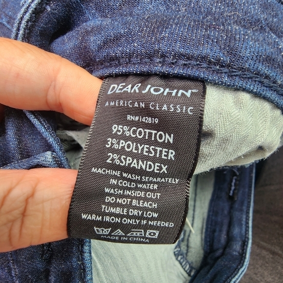 Dear John Joyrich Comfort Skinny Dark Wash Blue Denim Jeans Women's 26 Frayed - Picture 7 of 8